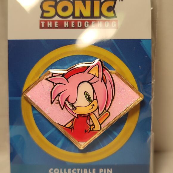 Sonic The Hedgehog Golden Series Enamel Pins Full Set Of 7 Chaos Emerald Badges - Picture 8 of 8